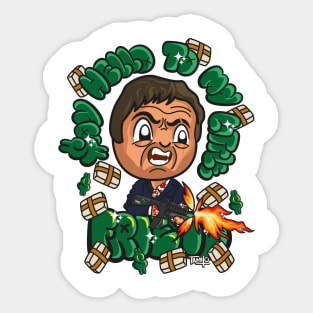 Tony Montana Say hello to my little friend by Tamilo | Scarface Sticker